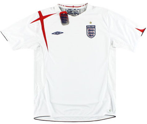 2005 Retro England Home Shirt