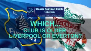 Everton and Liverpool badges on flags