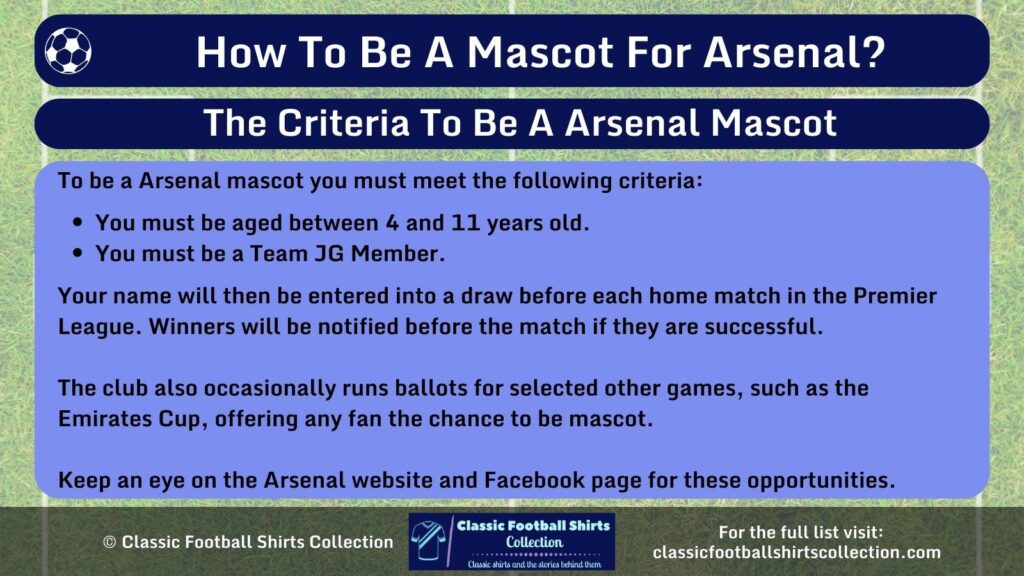 How To Be A Mascot For Arsenal infographic