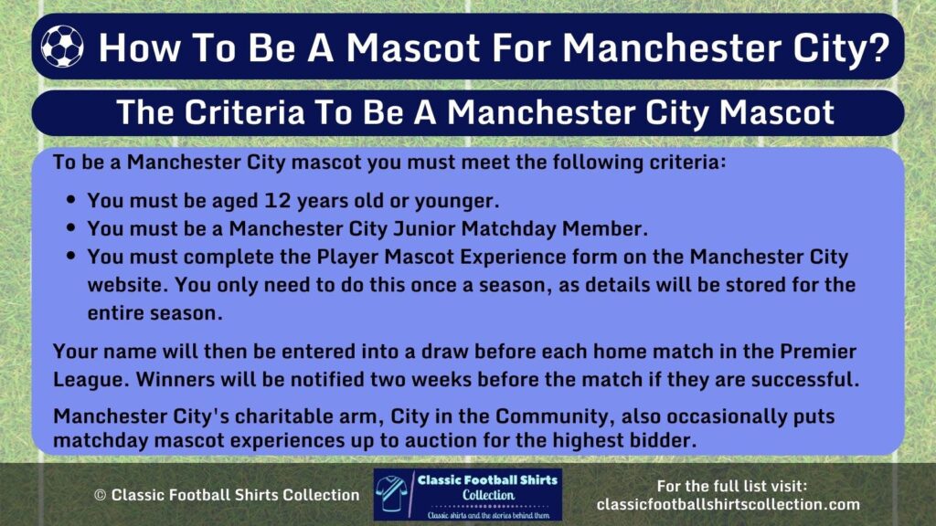 How To Be A Mascot for Manchester City infographic