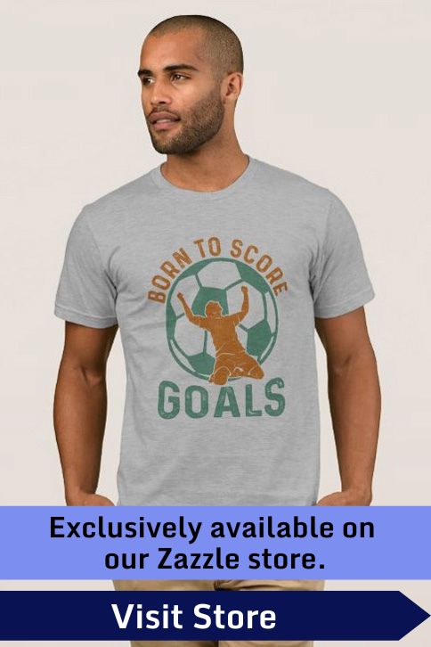 Man wearing t-shirt with Scoring Goals Since 1984 written on the front